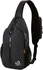 WATERFLY Crossbody Sling Backpack Sling Bag Travel Hiking Chest Bag Daypack by Waterfly