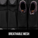 GORILLA GRIP Over the Door Shoe Organizer, 2 Pack, 24 Breathable Mesh Pockets - Image 5
