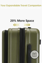 HotWay 28 Inch Expandable Front Opening Checked Luggage - Image 4