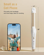 Europe Travel Curling Iron Mini: Dual Voltage Curling Iron for Traveling - Mini Travel Curling Irons 1 Inch with US Plug,Gold 450℉ for Thick/Coarse Short Hair