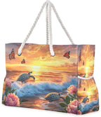 senya Large Beach Bags Totes Canvas Tote Shoulder Bag Soft Wave Water Resistant by senya