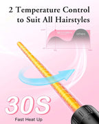 Long Barrel Curling Iron Wand Set, BESTOPE PRO 6 in 1 Curling Wand Set with Ceramic Barrel for Long/Medium Hair, 0.35"-1.25" Interchangeable Hair Wand Curler, Dual Volts, Include Glove & Clips - Black