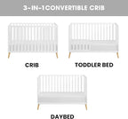 Oxford Baby Cozy Nest Convertible Island Crib, Snow White/Natural - Image 3