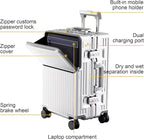 2-Piece Hardshell Zipperless Luggage Set, 20/26" Aluminum Frame Hardshell - Image 2