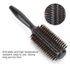 Boar Round Styling Hair Brush Wood Roller Round Comb Heat Anti Static Hairdressing Comb Blow Dryer & Curling Roll Hairbrush
