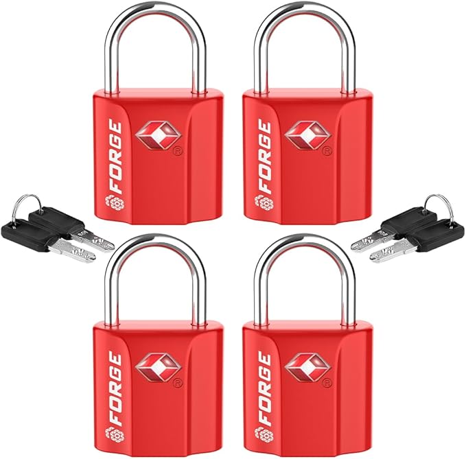 TSA Approved Luggage Locks, Ultra-Secure Dimple Key Travel Locks by Forge