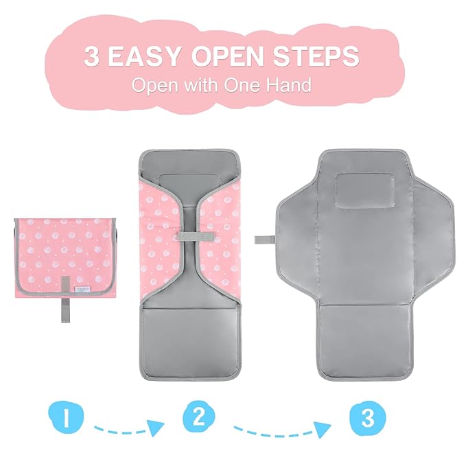 Portable Changing Pad for Baby, Compact Waterproof Diaper Mat - Image 3