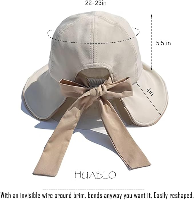 Wide Brim Hats for Woman Foldable Hats Sun Hats for Women uv Protection Bowknot - Image 5