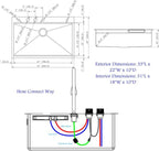 33 Inch Black Waterfall Drop In Kitchen Sink - Image 9