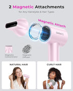 SHRATE Professional High Speed Ionic Hair Dryer | Ultra-Fast Drying | 500 Million Negative Ions | Low Noise | 160000 RPM | Compact Blow Dryer with Magnetic Diffuser for Faster Drying All Hair Types