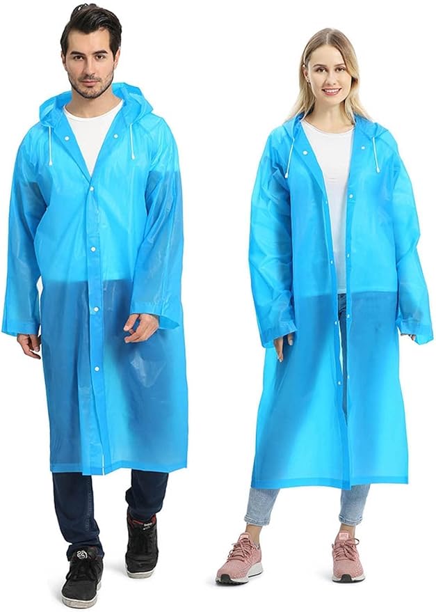 Opret 2 Pack Raincoats for Adults Reusable, EVA Rain Ponchos Lightweight Rain by Opret