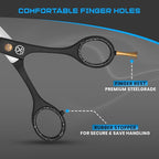 Hair Cutting Scissors - 6.5” Professional Hair Scissors For Men and Women High Carbon Stainless Steel With Serrated Blade And Leather Bag - Barber Scissors - Salon Hair Shears, Haircut Scissors
