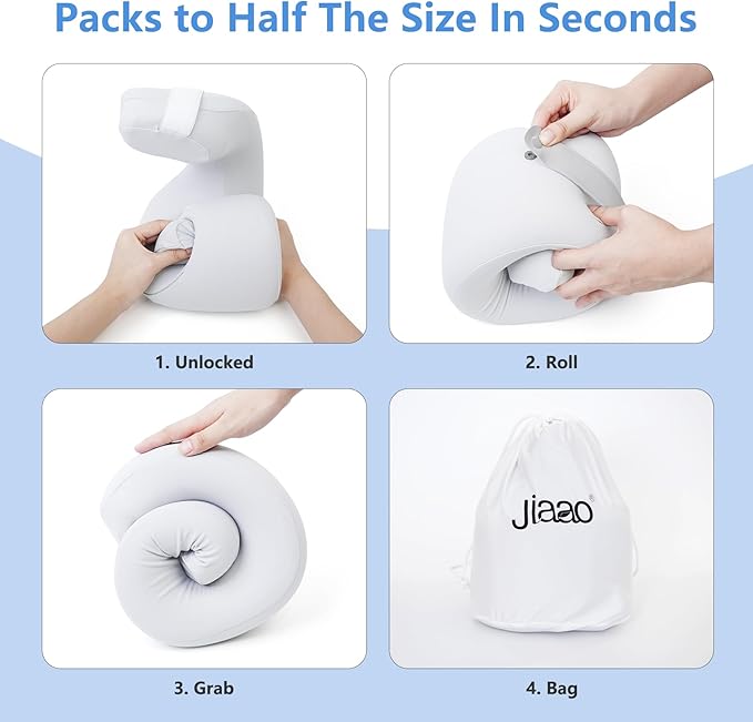 2 in 1 Neck Pillow Airplane, Ergonomic Memory Foam Travel Neck Pillow, Travel - Image 8