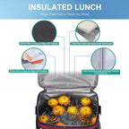 iknoe Large Foldable Cooler Bag, 8.5L Insulated Lunch Bag, Leakproof Lunch - Image 6
