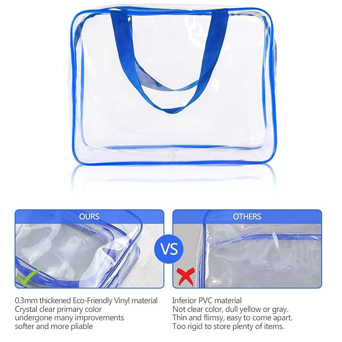 2Pcs Crystal Clear PVC Travel Toiletry Bag Kit - Image 4