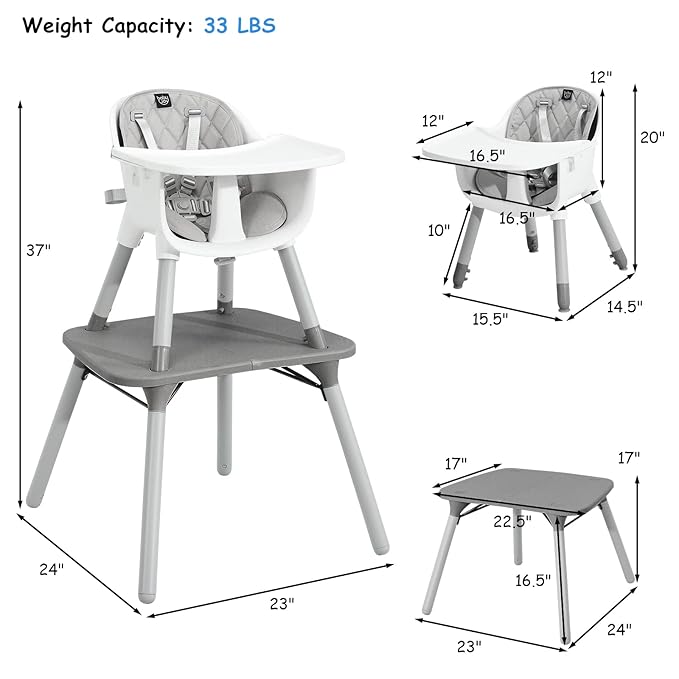 HONEY JOY 5-in-1 High Chair, Convertible Highchair - Image 7