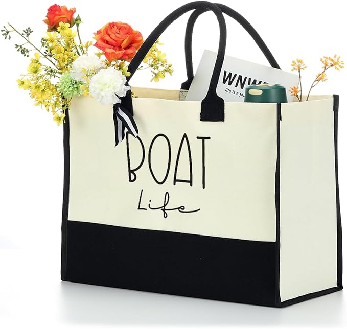 Lake Life Tote Bag for Women Waterproof Personalized Beach Bag Canvas Bag Funny - Image 2