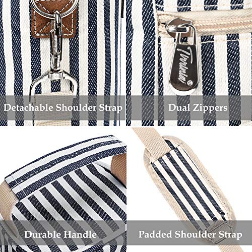 Single Wine Bottle Cooler Bag Carrier (Blue Stripe)