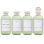 10oz 4Pcs Green Plastic Refillable Travel Shampoo and Conditioner Bottles Plastic Refillable Travel Shampoo Bottles with Flip Cap Shampoo and Conditioner Dispenser (Green / 10oz)