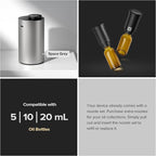 Waterless Essential Oil Diffuser for Home Aromatherapy Scent Diffusers with 3 Countdown Timer Settings or Timer-Off, 3 Mist Levels for Car Room Studio Office, Premium Metal Black and Silver 2 Pack