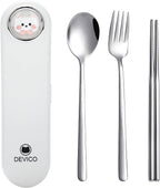 DEVICO Travel Utensils with Case Cute, Reusable Silverware by DEVICO