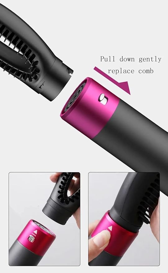 AIKO PRO 5-in-1 Hair Dryer Brush Set, 1200W, Lightweight, ALCI Safety, Tourmaline Technology, Gray, Purple