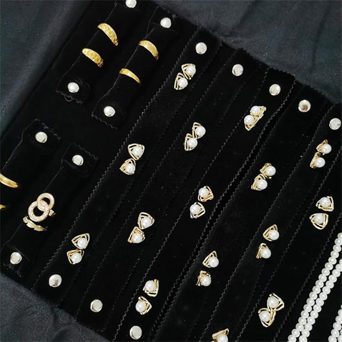 Velvet Travel Jewelry Case Roll Bag Organizer - Image 5