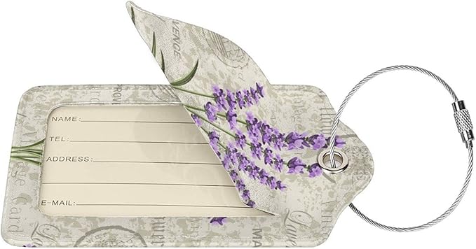 2 Pcs Purple Lavender Luggage Tags - Image 2