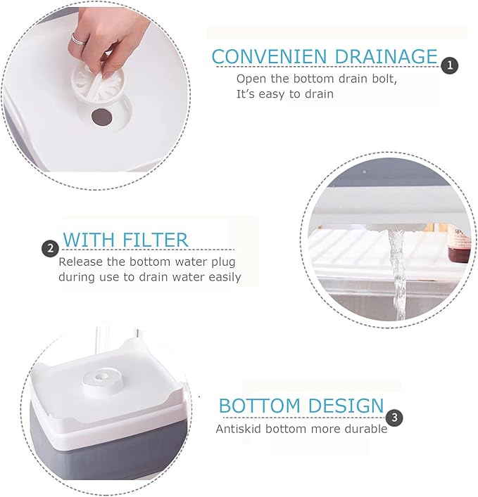 Collapsible Basin Bucket, 9L Collapsible Dishpan - Image 5