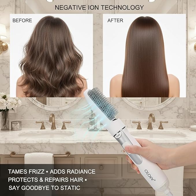 2-In-1 Electric Hair Dryer Styling Tool - Blow Dryer Brush with Teasing Comb, 3 Gear Adjustable Hair Straightener (US Plug)