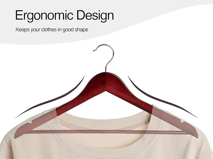 StorageWorks Wooden Hangers 20 Pack, Wood Coat Hanger - Image 7