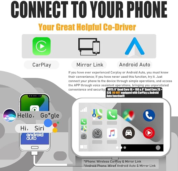Kunfine Car Android Navigation Stereo GPS Radio Reverse Camera Display 9" IPS - Image 2