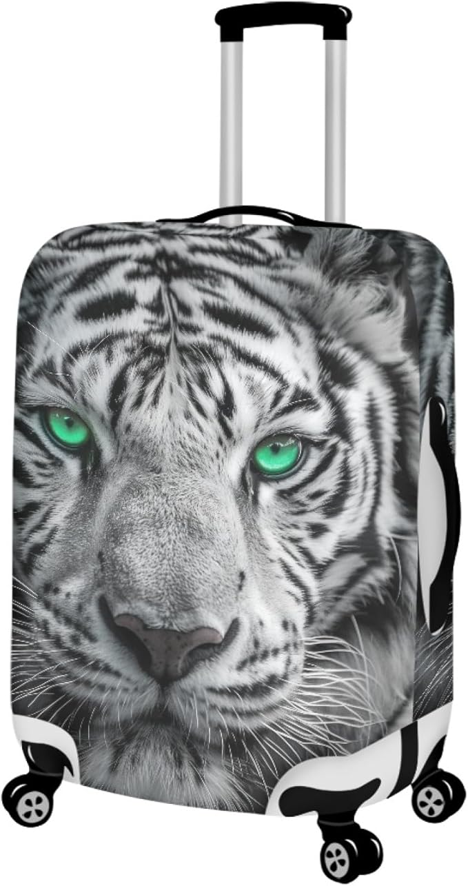 Tiger Animal 3D Printed Travel Luggage Suitcase Cover 30-32 Inch Cover Spandex - Image 2