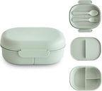 mushie Kids Bento Lunch Box | 3-Compartment & Removable Divider + Fork & Spoon by mushie