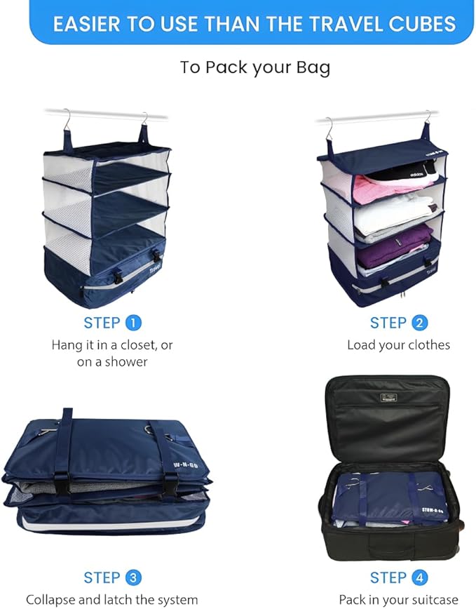 Grand Fusion Stow-N-Go Travel Luggage Organizer – Portable Hanging Travel - Image 6
