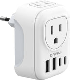 European Travel Plug Adapter, International Plug Adapter by DIWILI