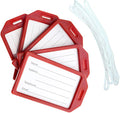 5 Pack - Premium Rigid Airline Luggage Tag Holders - Heavy Duty Hard Plastic by Specialist+ID
