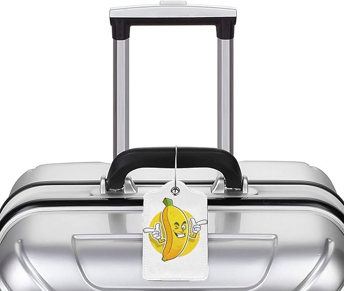 2 Packs Cute Banana Pattern Leather Luggage Tags Novelty Funny Cartoon Suitcase - Image 5