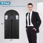 10 Pack - Moucas 43" Black Garment Bag, Mens Suit Bags - Image 6