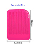 Heat Resistant Mat for Curling Iron, Flat Irons and Hair Straightener Hair Styling Tools 9" x 6.5", Food Grade Silicone, Pink