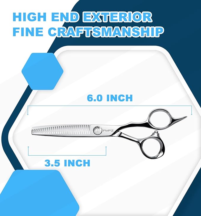 Professional Hair Thinning Shears Hair Cutting Texturizing Teeth Scissors - 6" Right Hand HIGH-END Extremely Sharp Scissors 440C Stainless Steel for Salon Home Stylists
