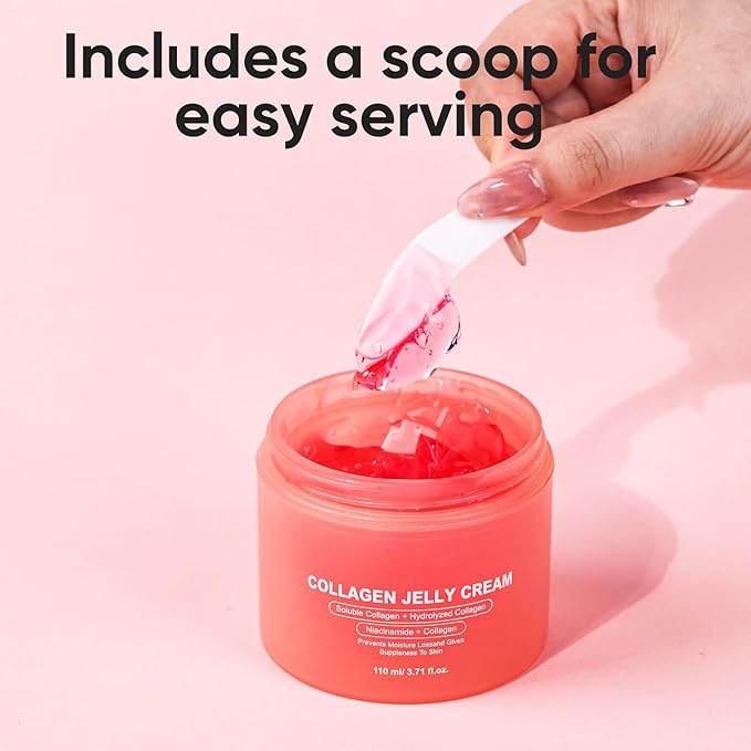 Collagen Jelly Cream, Face Moisturizer for Hydrating, Firming, Non-Greasy, Strengthen the skin barrier, 3.71 fl.oz/110ml