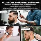 Hair Clippers for Men, Professional Barber Clippers and Trimmer Set, Mens Cordless Clipper, 3 pcs setHair Cutting Kit for Men