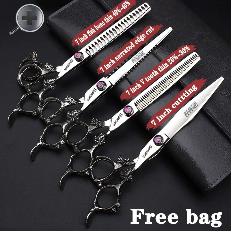 Purple Professional Hairdressing Scissors Hairdresser Hairstylist Cutting Hair & Thinning Hairdressing Scissor (7-inch 4pc)