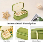 Small Travel Jewelry Case, Mini Tiny Plush Velvet Jewelry Box - Image 4