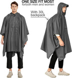 salamra Hooded Rain Poncho Waterproof Raincoat Jacket - Image 6
