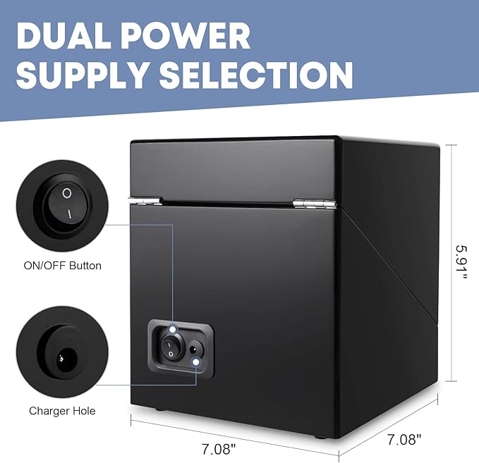 Uten Automatic Double Watch Winder Box, Luxury Wooden Storage Case - Image 5