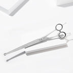 Tweezerman 9" Pet Grooming Scissors with Safety Round Tips, Professional Curved Grooming Shears for Medium to Large Dogs