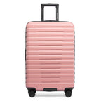 Boren Expandable Hardside Rugged Travel Luggage with 8 Spinner Wheels (Checked-Medium 26-Inch, No USB Port / Pink)
