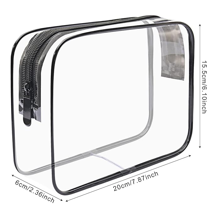 Lermende 2pcs Clear Toiletry Bag TSA Approved Travel Bag, Carry On - Image 2